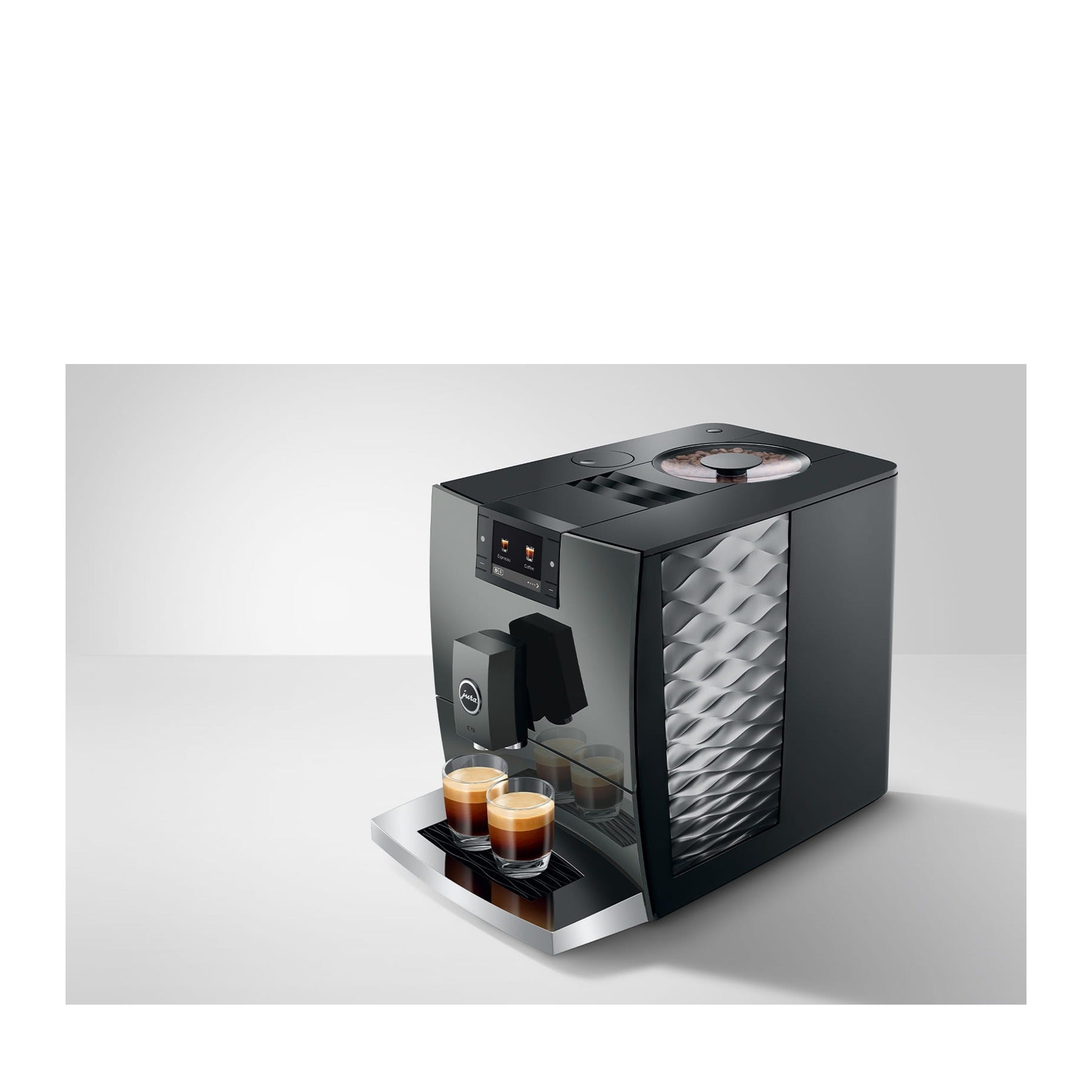 Jura C9 Piano Inox — vue de côté