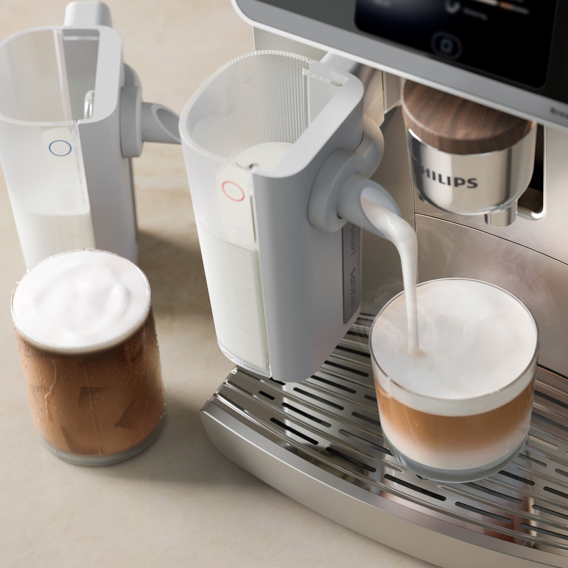 Philips Café Aromis 8000 — carafes LatteGo Pro et boissons lactées