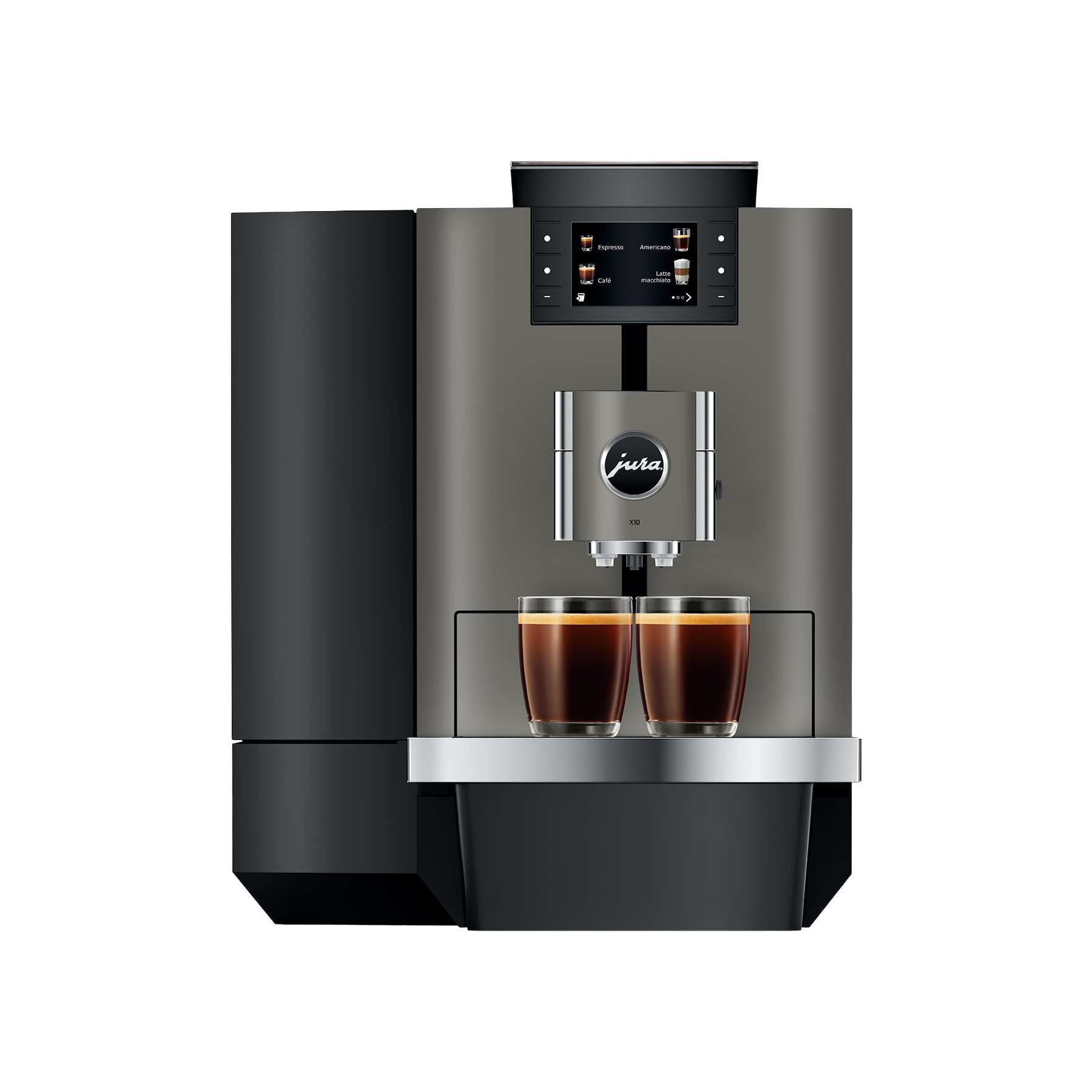 JURA X10 face avec espressos