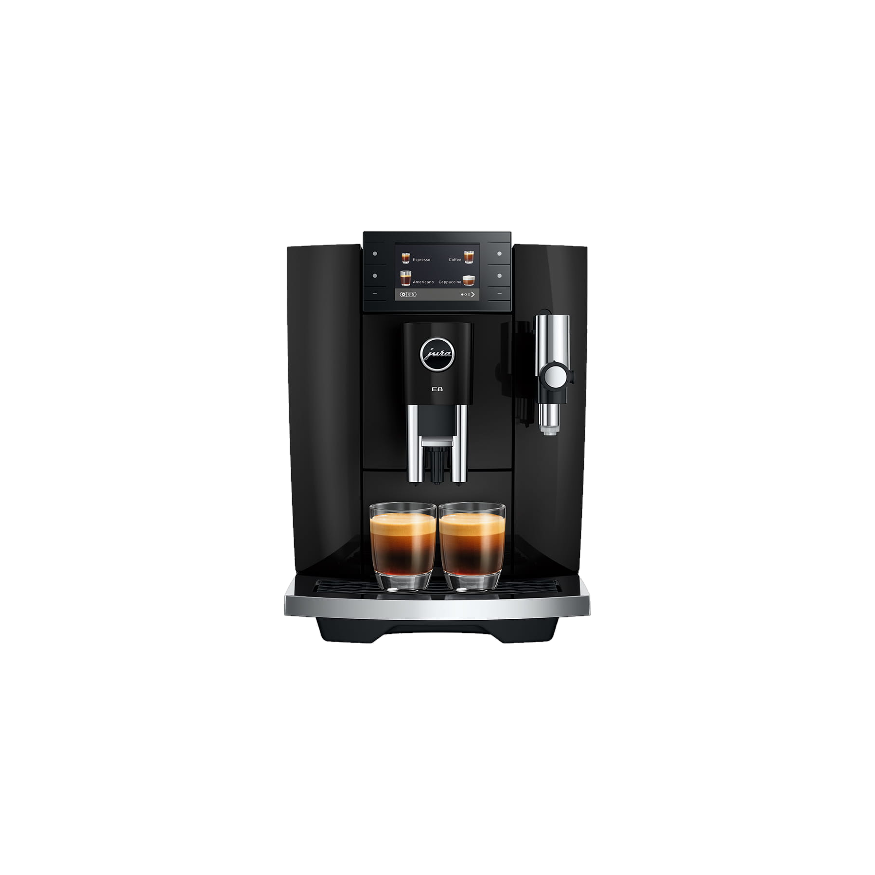Jura E8 Piano Black — vue de face