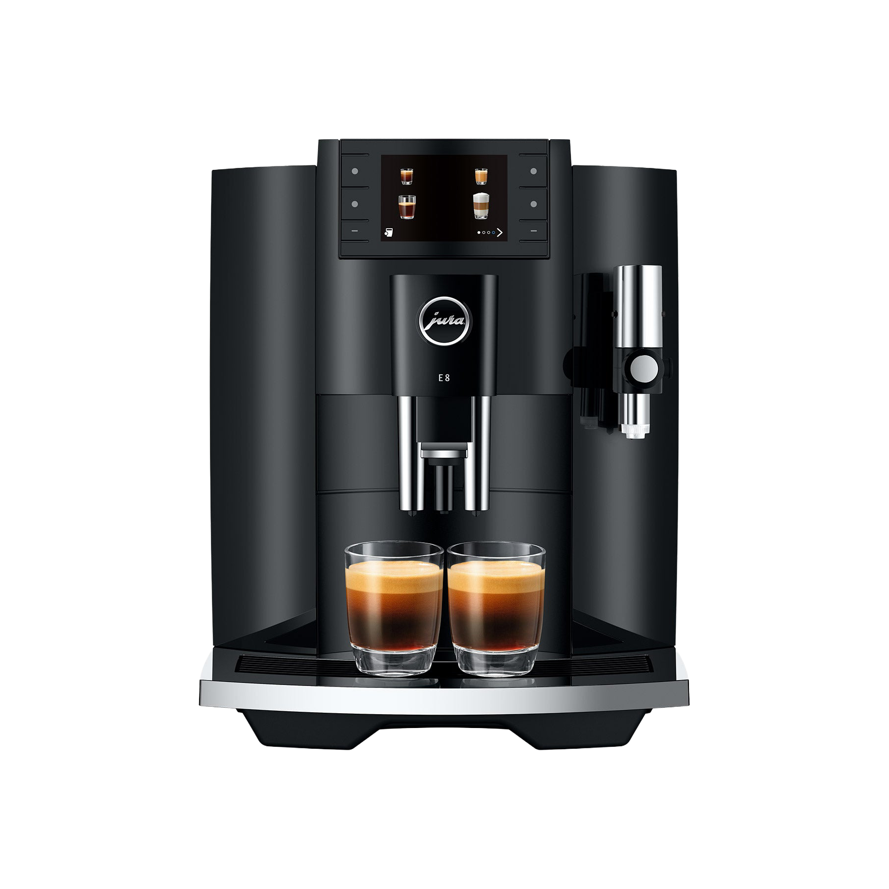 JURA E8 face avec espresso