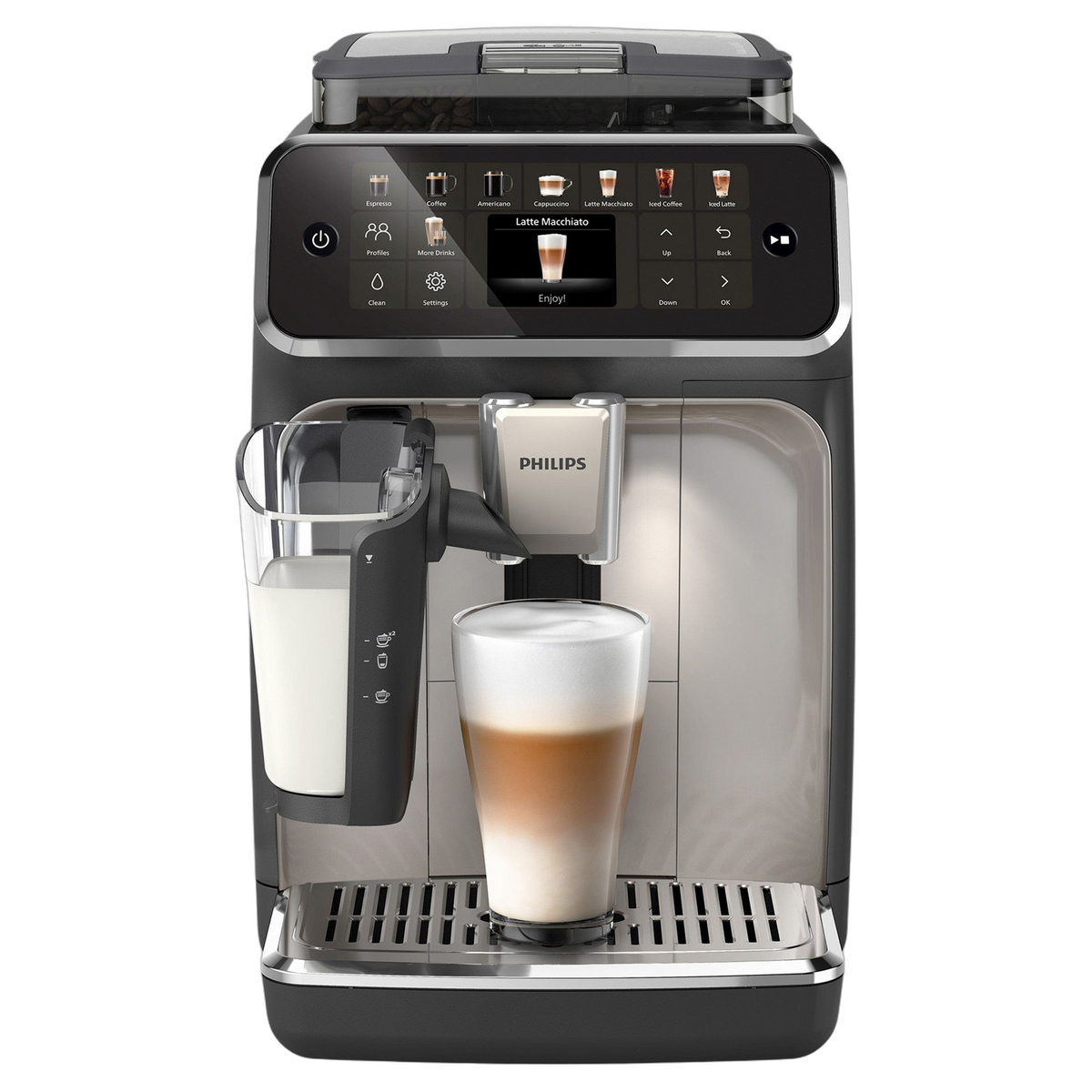Philips 5500 LatteGo Gris chromé — packshot officiel hero
