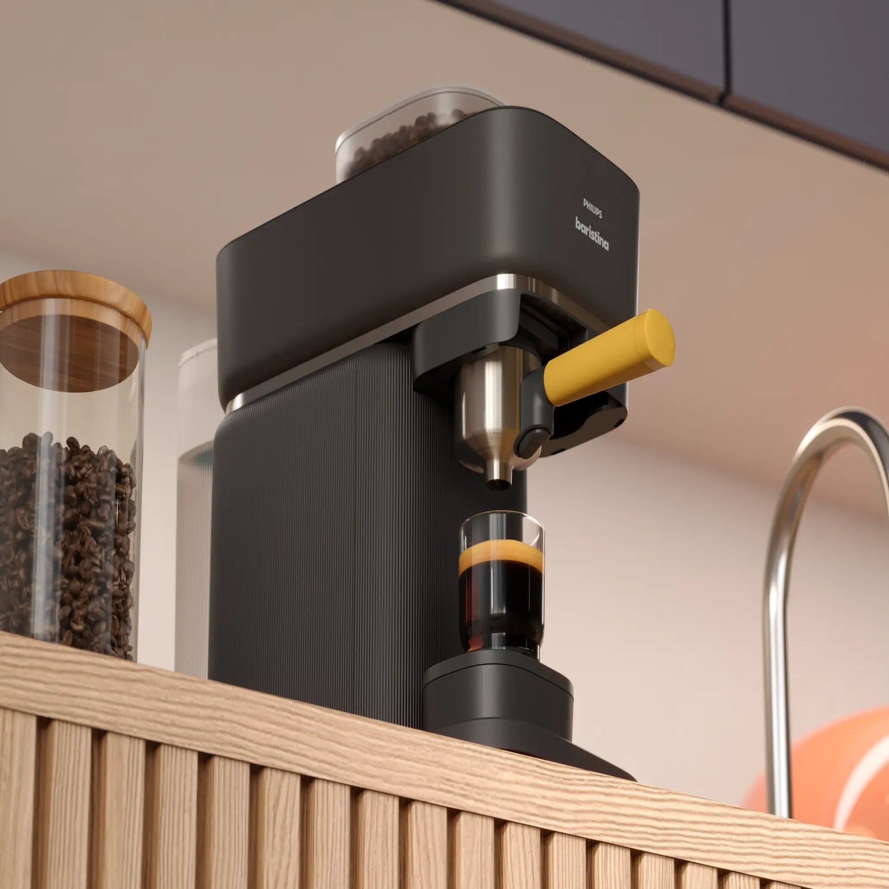 Philips Baristina Rouge Framboise - extraction d'espresso