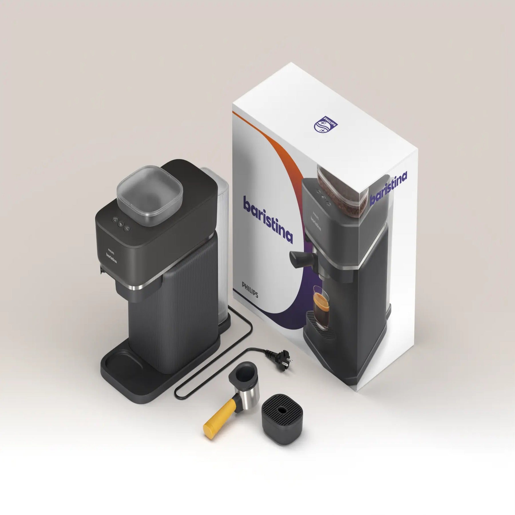 Philips Baristina Rouge Framboise - vue porte filtre detail