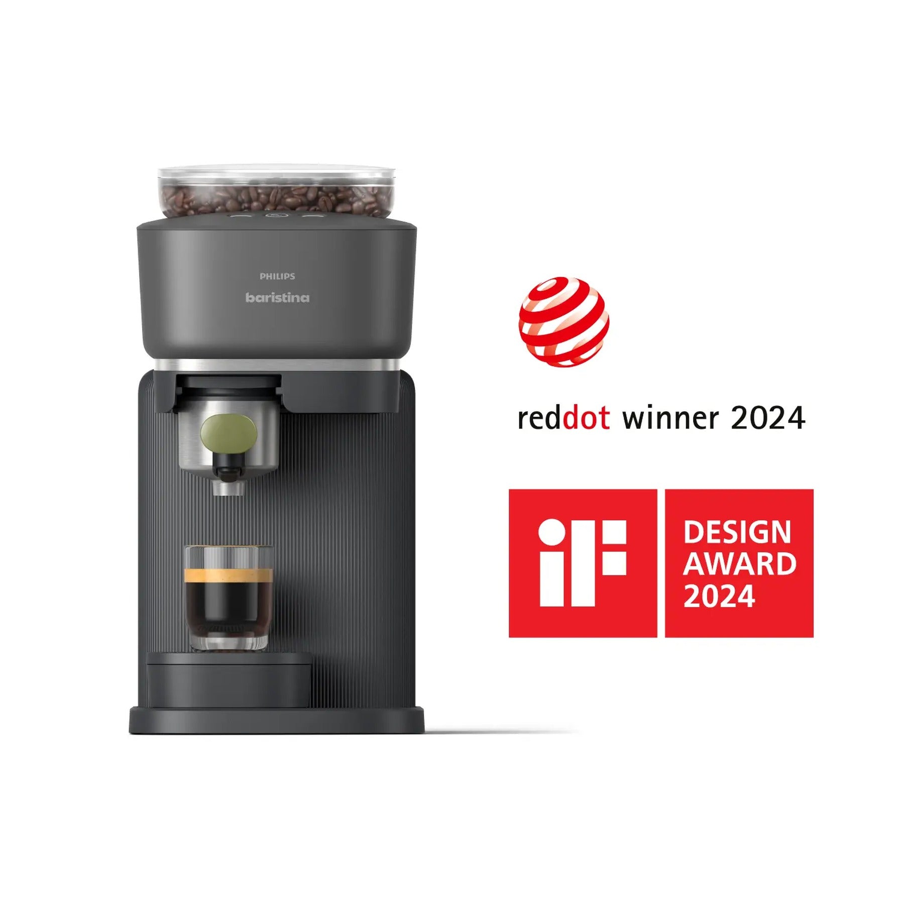 Philips Baristina Vert Sauge - vue trois quarts